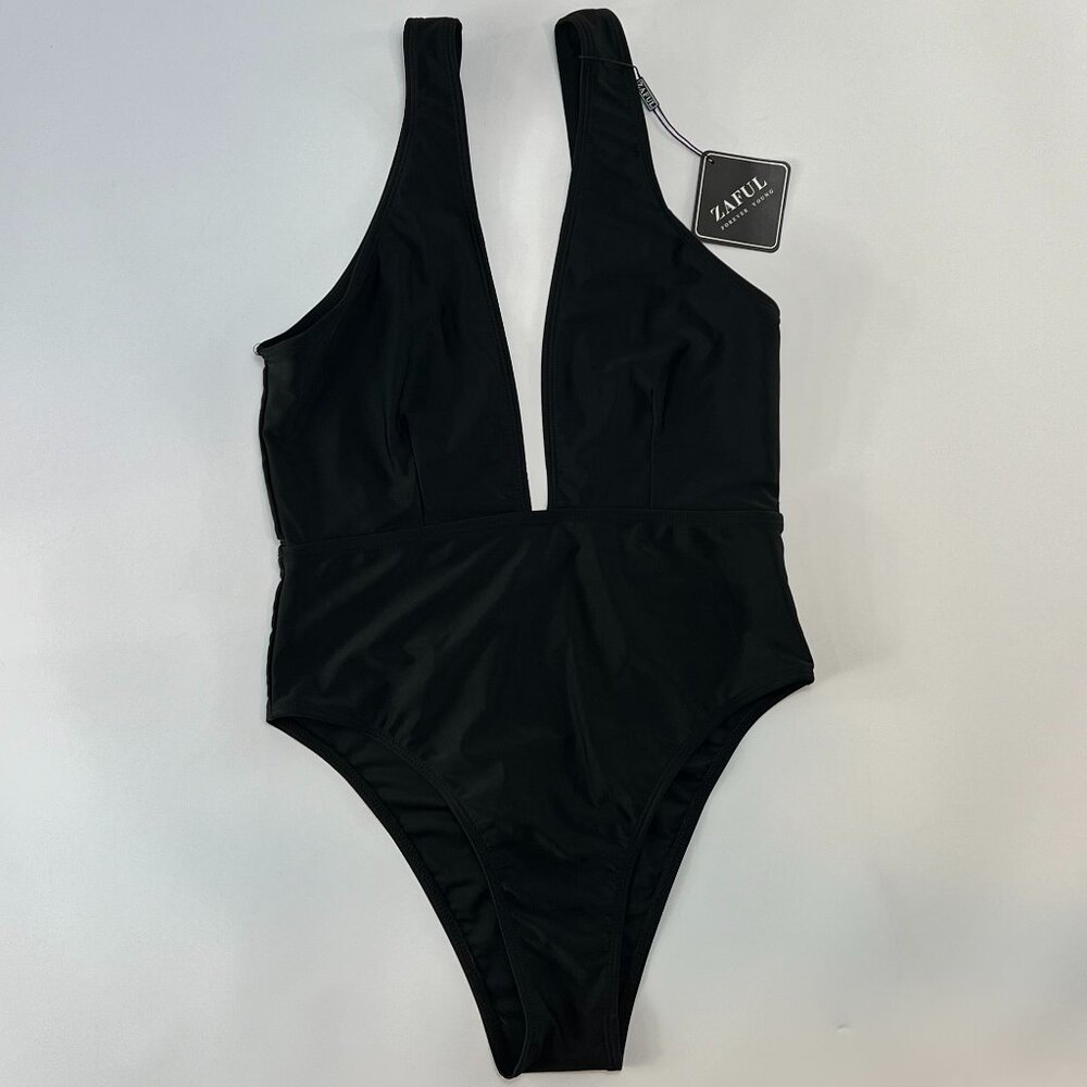 NWT Zaful Forever Young Plunge One Piece Swimsuit